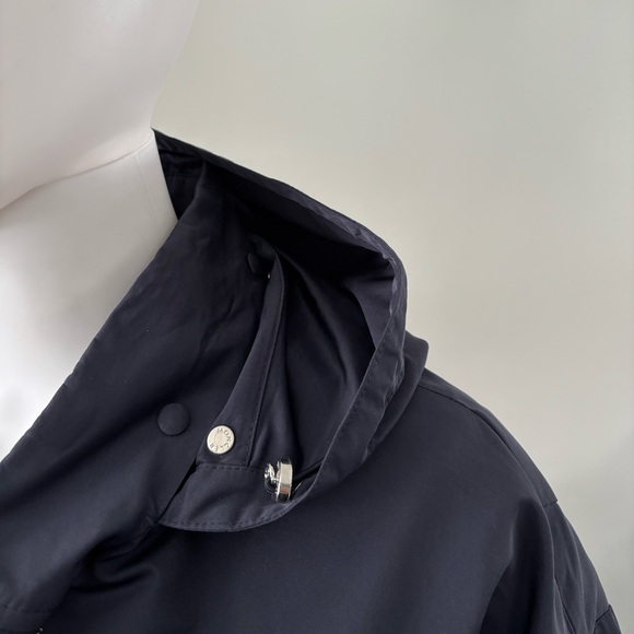 Moncler Jacket Crop Zirconite Hooded Jacket Navy Windbreaker Sz 5 100% Authentic - Picture 9 of 16